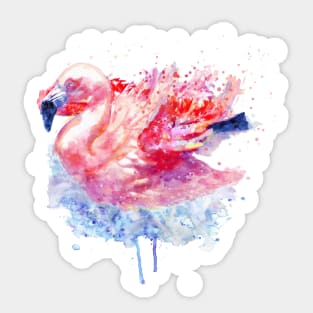 Flamingo on the Water Sticker